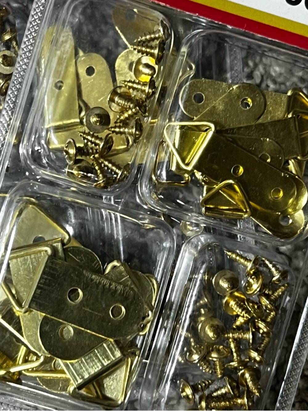 Gold Picture Hangers and Screws Set